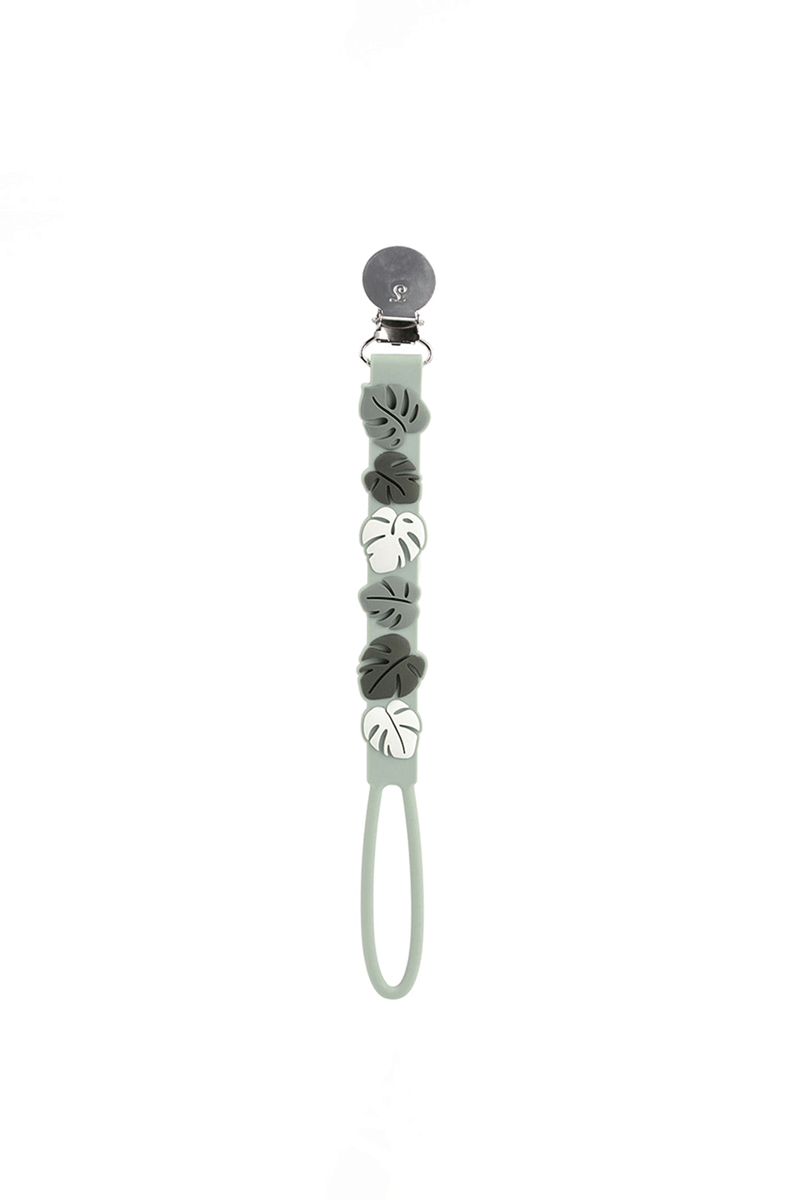 Beadless Pacifier Clip - Monstera