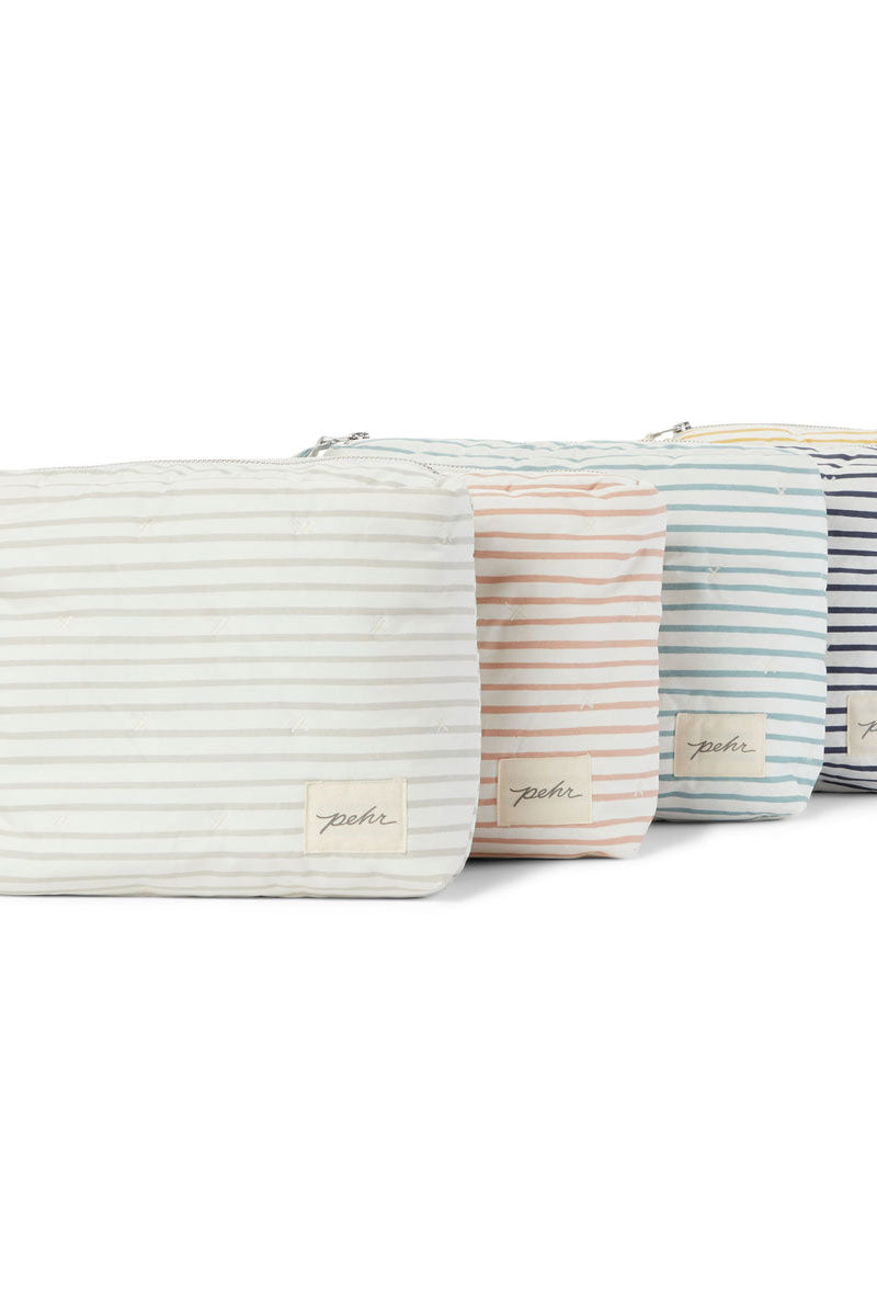 On The Go Pouch - Stripes Away Pebble Grey