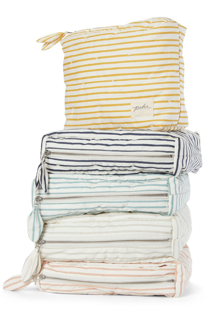 On The Go Pouch - Stripes Away Pebble Grey
