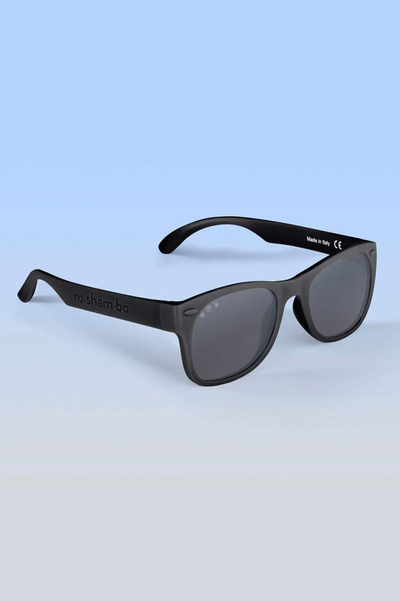 Round Sunglasses - Black Frame w/ Grey Polarized Lens